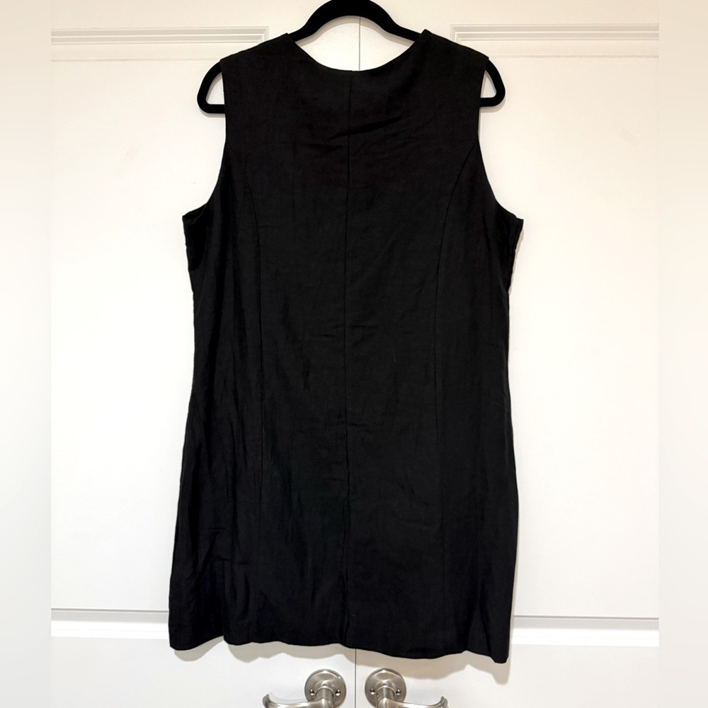 NWT Black Sincerely Jules Button-Down LINEN Blend Dress sz XL - Picture 4 of 4